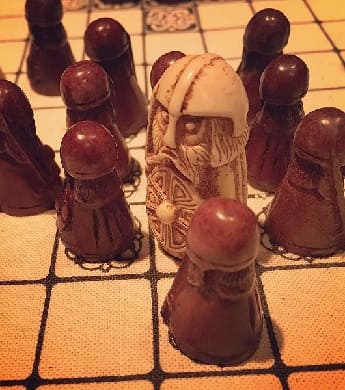 Pieces of the game Hnefatafl