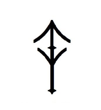 A bind rune combining the Tyr and Algiz runes